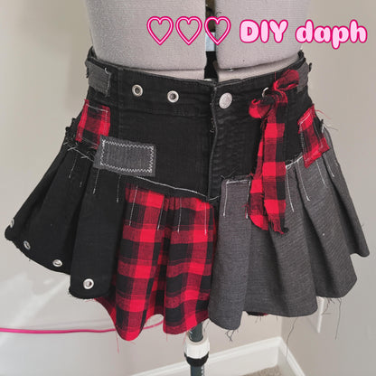 mixed mini skirt
