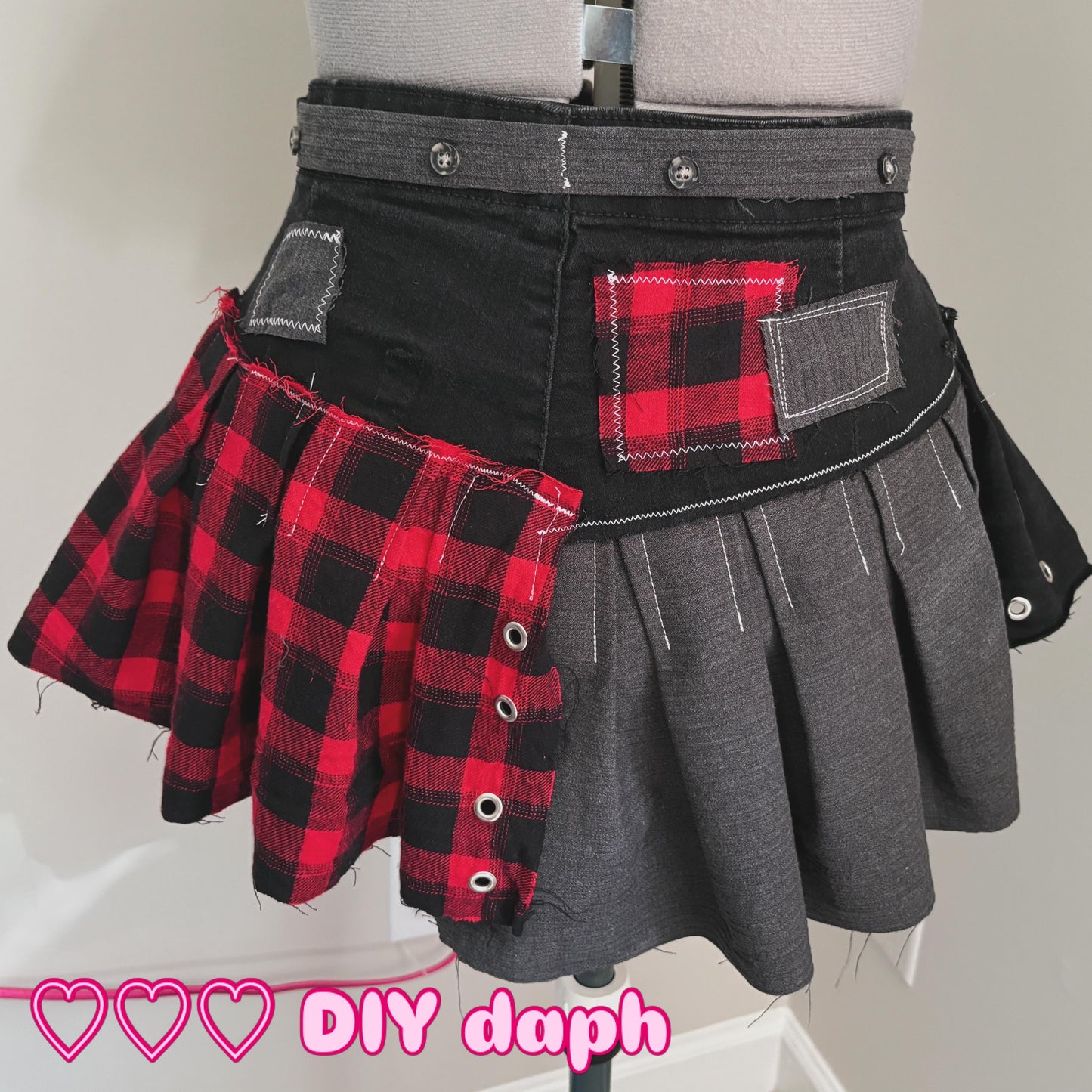mixed mini skirt