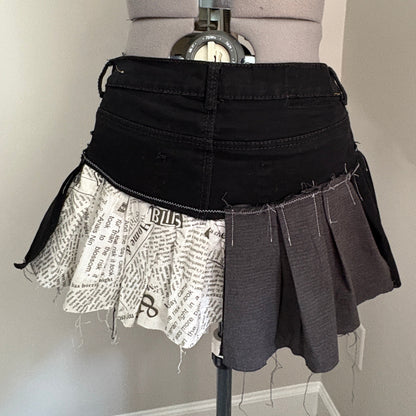 mixed mini skirt