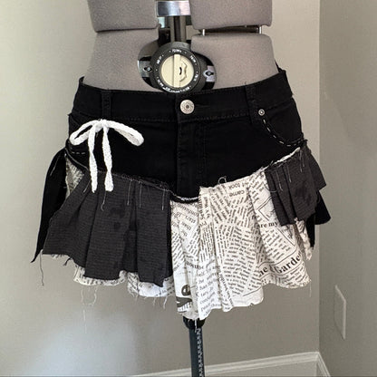 mixed mini skirt